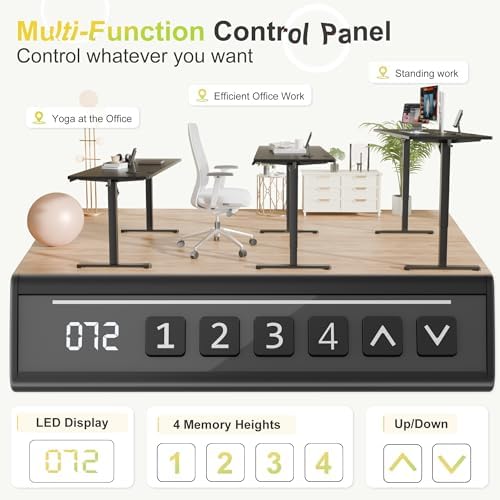 Furmax 63 Inches Electric Standing Desk, Home Office Desk with Phone Holder - Image 4