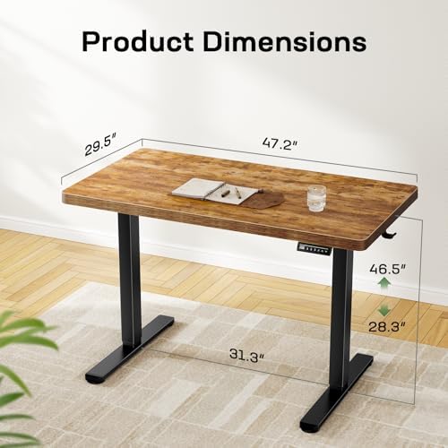 Marsail 55 x 30 Electric Standing Desk with One-Piece Desktop, Sit Stand Desk with Thickened Tabletop, Height Adjustable Stand Up Desk with Cable Management for Home Office(Frame+Desktop, 2 Packages) - Image 3