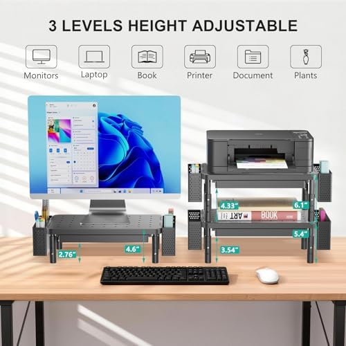 WALI Computer Monitor Stand with Storage and Pen Holder - Image 2