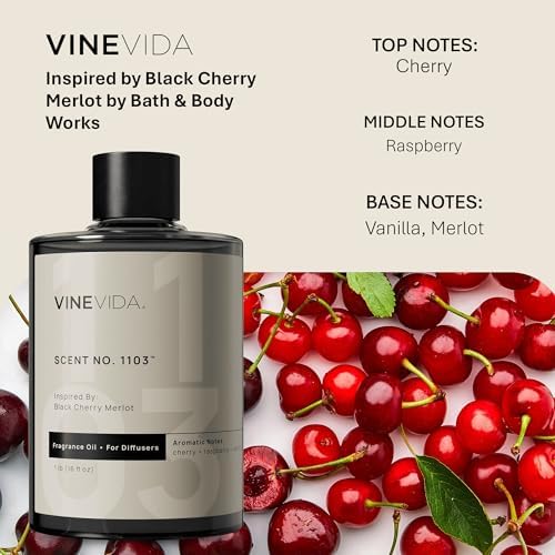 VINEVIDA [16 Fl Oz] Scent NO. 1103 Fragrance Oil for Cold Air Diffusers, Aromatic Notes of Cherry Raspberry Vanila, Essential Oils for Diffuser Oil Refill & Air Freshener Room Spray - Image 2