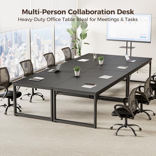 Mericonia 48 Inch Computer Desk, 1" Thick Small Office Table, Black - Image 7