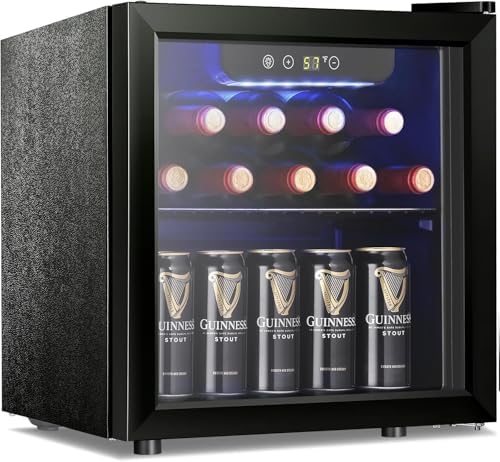 Antarctic Star 12 Bottle Wine Cooler Beverage Refrigerator Mini Fridge Clear Glass Door Quiet Counter Top Cellar for Beer Soda Bar 1.3 cu.ft by AntarcticStar