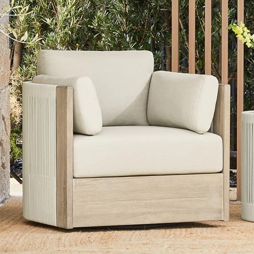 CHITA Acacia Outdoor Patio Swivel Accent Chair, Fully Assembled by Unknown