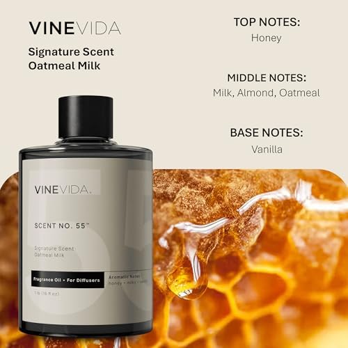 VINEVIDA [16 Fl Oz] Oatmeal Milk Fragrance Oil for Cold Air Diffusers, Essential Oils for Diffuser Oil Refill & Air Freshener Room Spray - Image 2