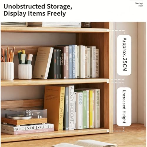 3 Tier Solid Wood Bookshelf for Desktop with Storage Shelves - Image 6