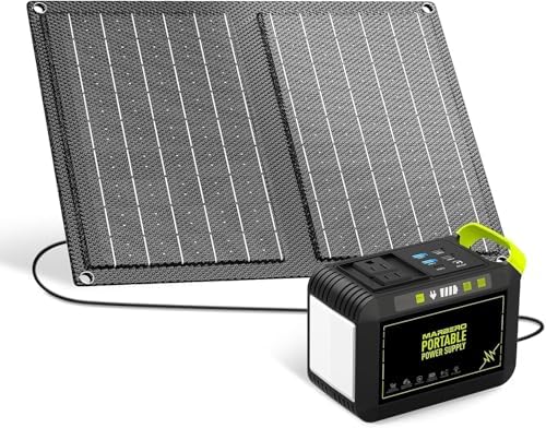 MARBERO Solar Powered Generator 88Wh, 120W Surge with 21W Solar Panel Kit by MARBERO