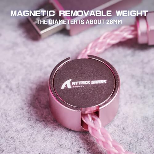 ATTACK SHARK C07 Custom Braided Aviator Cable with Light Up RGB-Pink - Image 3