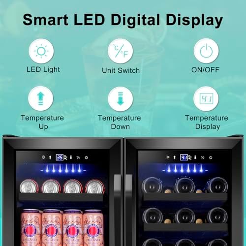 30 Inch Dual Zone Wine and Beverage Refrigerator Cooler Black - Image 4