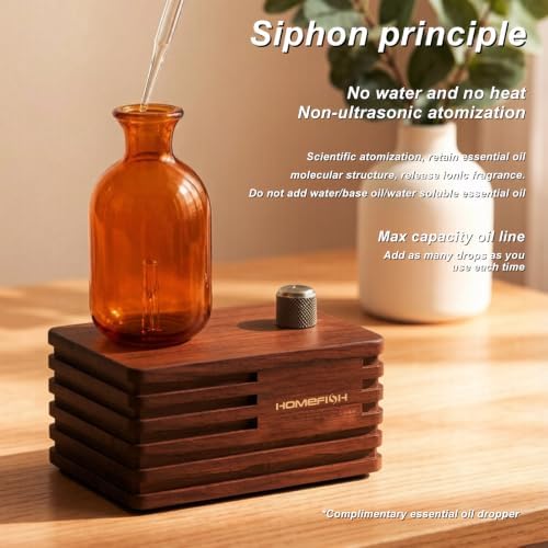 Waterless Essential Oil Aroma Diffuser Home Scent Decor Walnut - Image 4