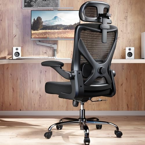 Ergonomic Office Chair: Mesh Desk Chair Comfy with Headrest& Lumbar Support by Ergalithic
