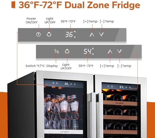 Ca'Lefort 30 Inch Wine & Beverage Fridge, Dual Zone Built-In Wine Cooler - Image 3