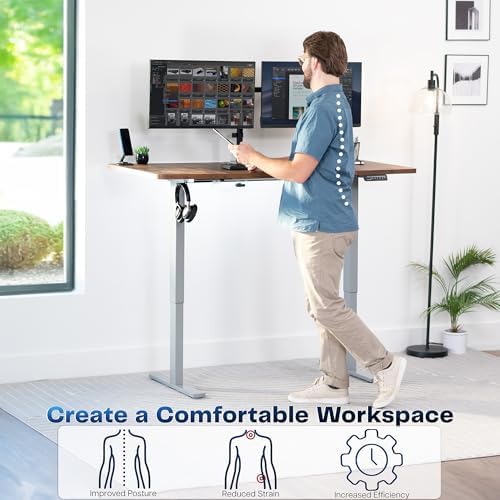 VIVO Rustic Vintage Brown 60 x 30 in Standing Desk, DESK-KIT-1G6N-30 - Image 4