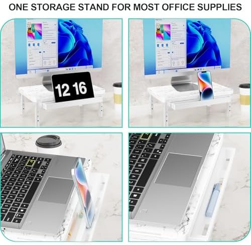 WALI Computer Monitor Stand with Storage, Monitor Riser 3 Height Adjustable - Image 6