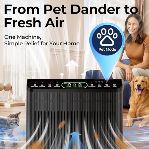 Air Purifier for Home Pet Up to 2200Ft² Pre-Filter Washable Graphite - Image 2