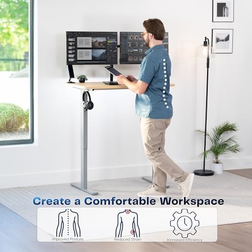 VIVO Light Wood 43 x 24 in Standing Desk, DESK-KIT-1G4C - Image 4