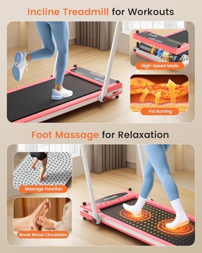 ANCHEER Walking Pad with Incline - Under Desk Treadmill with Handle Bar - Image 4