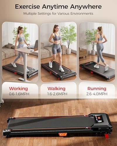 Walking Pad Treadmill,XBD Incline Walking Pads Under Desk 330 Lbs Capacity,2.5HP Portable Treadmill for Home,Remote Control and LED Display - Image 6
