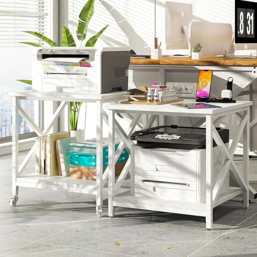 METYERRY 24"x23.6"Large Printer Stand with Power Outlet - Image 2