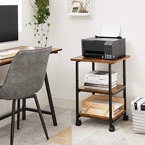 VASAGLE 3-Tier Printer Stand with Locking Wheels, Under Desk Printer Table - Image 4