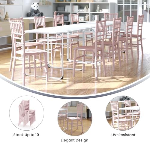 Flash Furniture Hercules Series Children's Resin Event Chairs, Commercial/Residential All Occasion Chairs for Kids, 330 lb. Static Weight Capacity, Set of 10, Pink - Image 5