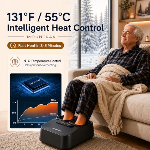 MOUNTRAX Foot Massager with Heat, Deep Shiatsu, Air Compression & Remote - Image 5