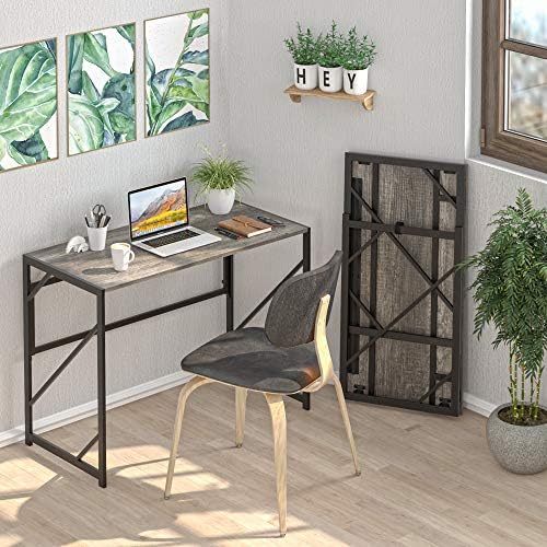 Elephance Folding Desk Writing Computer Desk for Home Office No-Assembly - Image 2