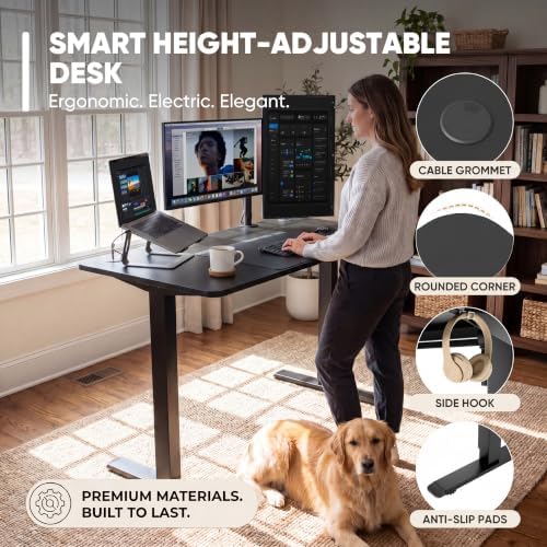 Furmax 55 Inches Electric Height Adjustable Standing Desk Home Office Desk - Image 4