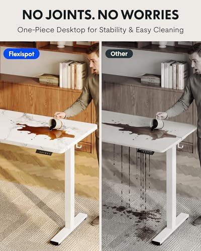 FLEXISPOT EN1 48"x30" One-Piece Standing Desk, Marble Gray - Image 4