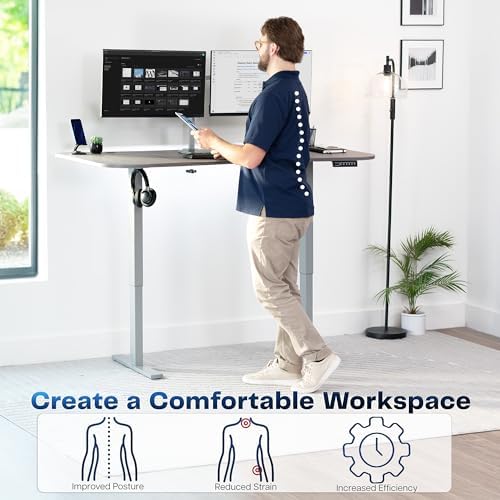 VIVO Dark Gray 63 x 32 in Standing Desk, DESK-KIT-1G1G - Image 4