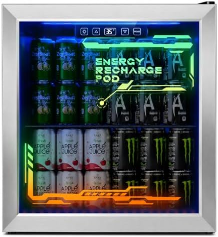 Tehanld Lighted Beverage Refrigerator, 68-Can Gaming Mini Fridge by Tehanld