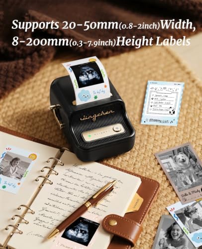 NIIMBOT B21 Pro 300 DPI Bluetooth Label Maker with Tape, Black - Image 2