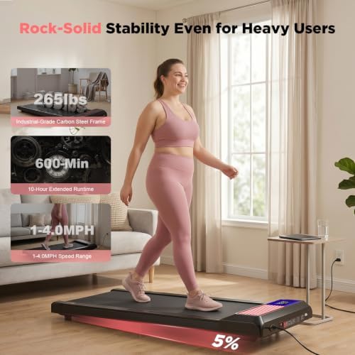 HCOIW Walking Pad Treadmill for Home Office, Portable Under Desk Treadmill | 3-in-1Foldable Walking Pad with Incline, Quiet,Remote, No Installation, Portable & EasyStorage for Home Office - Image 2