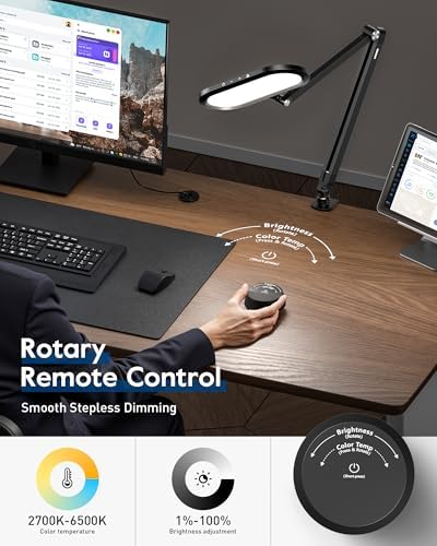 LitONES Dual-Side LED Desk Lamp with Clamp, Soft Light with Stepless Remote - Image 3