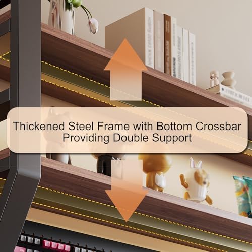 JHDXL Desk Shelf Organizer with Pegboard & Storage Accessories, Space-Saving Desk Storage Shelf, Desktop Shelf Organizer Display Rack, for Dorm, Office(Black 1,95 * 95cm/37.4 * 37.4in) - Image 6