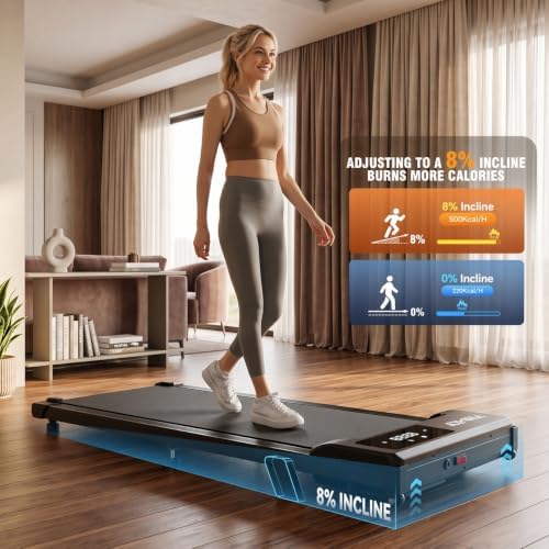 ANCHEER Under Desk Walking Pad Treadmill for Home Office with Incline - Image 2