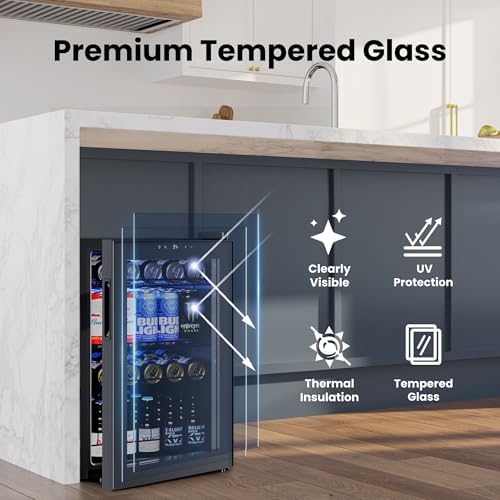 Yeego Beverage Refrigerator Drink Cooler, 85 Cans Mini Fridge - Image 5
