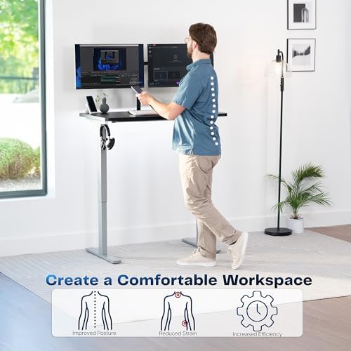 VIVO Black 43 x 24 in Standing Desk, DESK-KIT-1G4B - Image 4