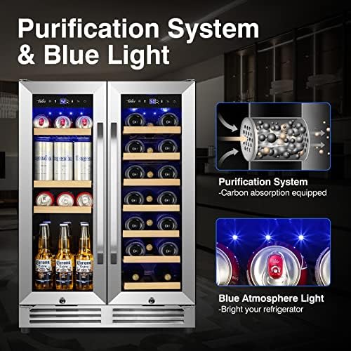 24 Inch Upgraded Dual Zone Wine and Beverage Refrigerator Cooler - Image 6