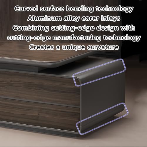 Executive Office Desk with Storage Cabinet,Modern l Shaped Executive Desk,50MM Thick Desktop for CEO Office, Reception & Commercial Workspace - Image 3
