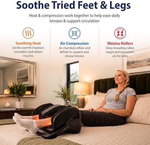 Cloud Massage Shiatsu Foot Massager with Heat, Standard Size, Black - Image 3