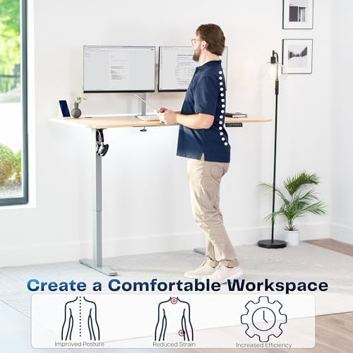 VIVO Light Wood 63 x 32 in Standing Desk, DESK-KIT-1G1C - Image 4