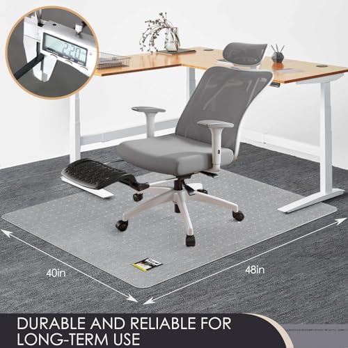 Kuyal Office Chair Mat for Carpet, Clear Heavy Duty Computer Chair Mat, - Image 4