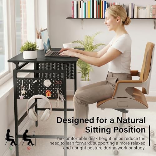 Hadulcet Folding Desk, Small Foldable Desk 40" for Small Spaces - Image 4