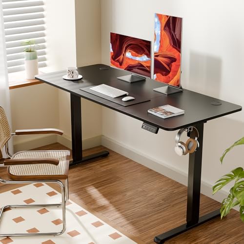 55"x24" Standing Desk, Height Adjustable Sit-Stand Home Office, Black - Image 2