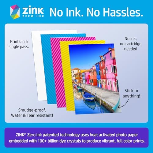 HP Sprocket Select 2.3x3.4 Instant Photo Printer, Print Pictures on Zink Sticky-Backed Paper from Your iOS & Android Device, Portable Printer for Home Use and Travel, Eclipse - Image 5