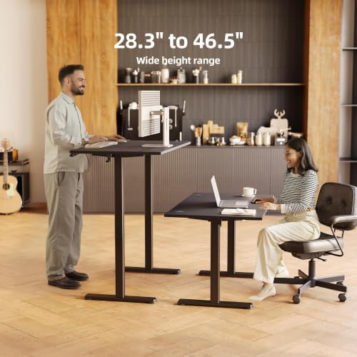 Claiks Electric Height Adjustable Standing Desk, 48x24 Inch, Deep Black - Image 4