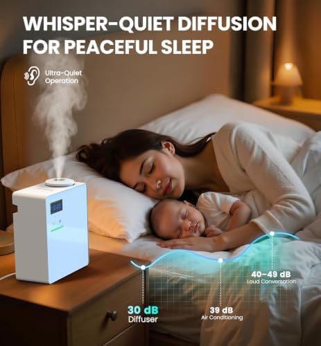 Waterless Essential Oil Diffuser 5000 Sq.Ft for Whole House, 200ml Cold Air Scent Machine with Bluetooth App Control, Quiet No-Heat HVAC Fragrance Diffuser for Home Hotel Office, White - Image 4