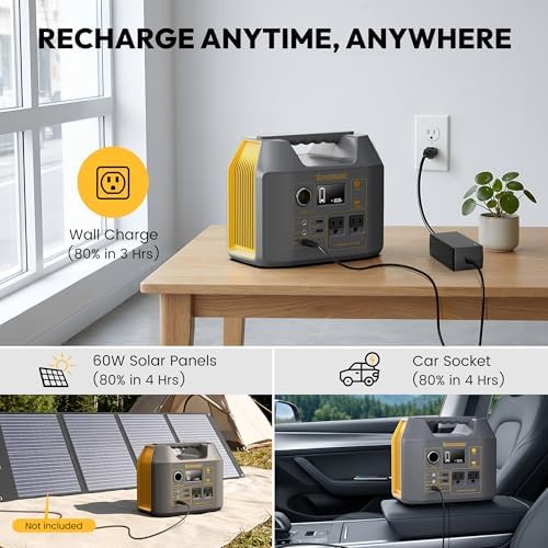 EnginStar 296Wh Portable Solar Generator, Pure Sine Wave Power Station - Image 4