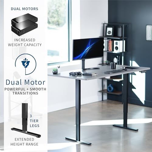 VIVO Dark Gray 71 x 36 in Standing Desk, DESK-KIT-2B7G-36 - Image 4