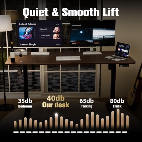 55"x24" Standing Desk, Height Adjustable Sit-Stand Home Office, Walnut - Image 6